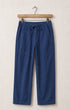 Easy Pants Cotton Canvas Washed Navy - Front View.