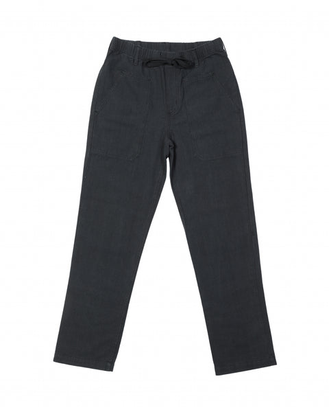 [LOW CLASSIC] /☆25SS WASHED COTTON STRAIGHT-FIT PANTS/BLACK Easy_Pants_Cotton_Canvas_Washe