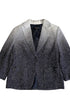 Front view of vintage 1980s Escada black and white snow-blizzard textured jacket.