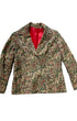 Corduroy Mille Fiorri Blazer Jacket Beige and Red LARGE NOS 1970s.