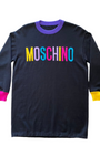 Moschino Black/Multi Colorblock Sweater.