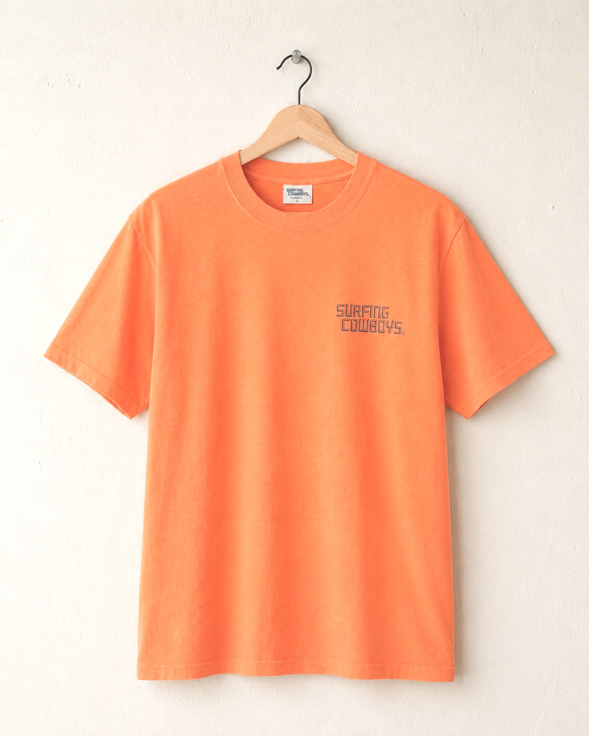 Surfing Cowboys Logo High Crew T-Shirt – Faded Orange
