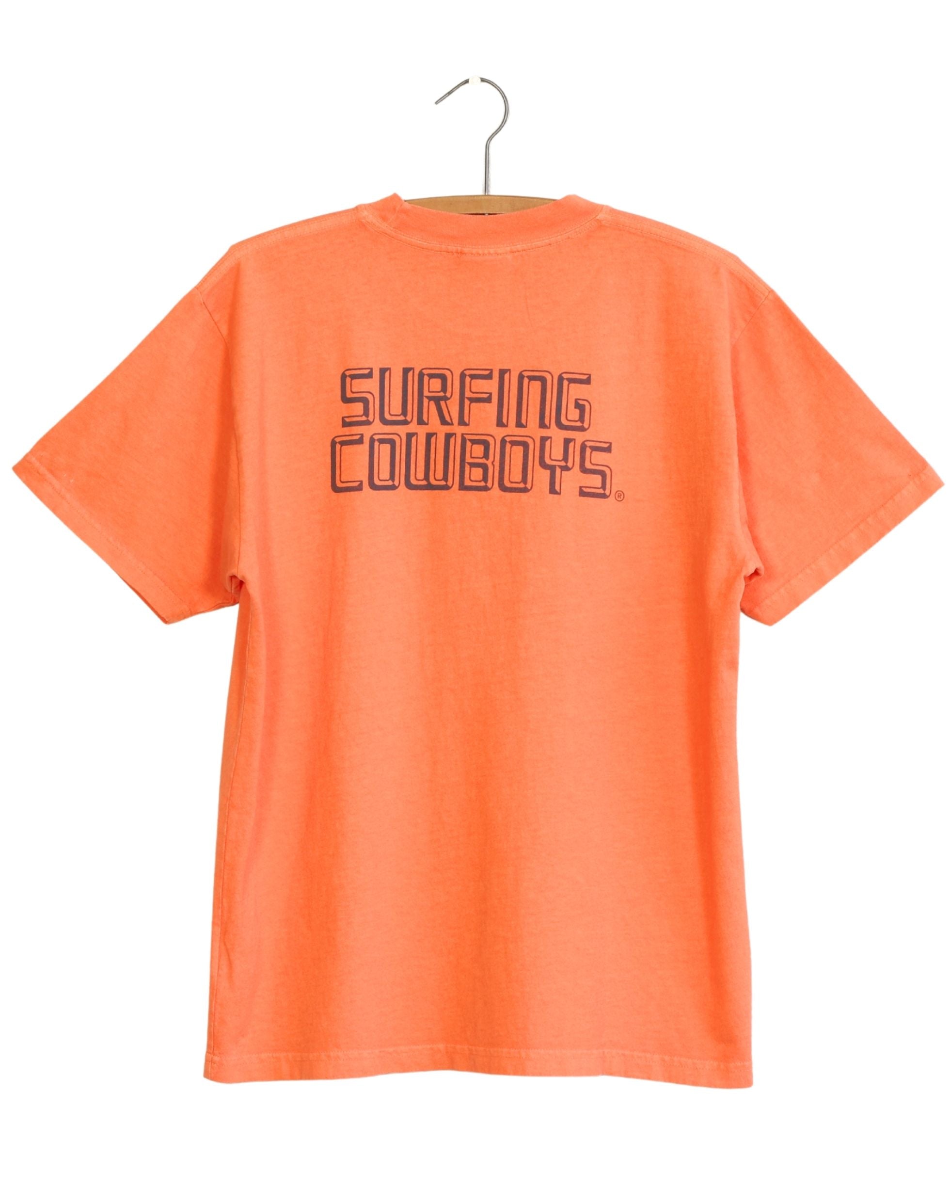Surfing Cowboys Logo T-Shirt - Faded Orange + Navy