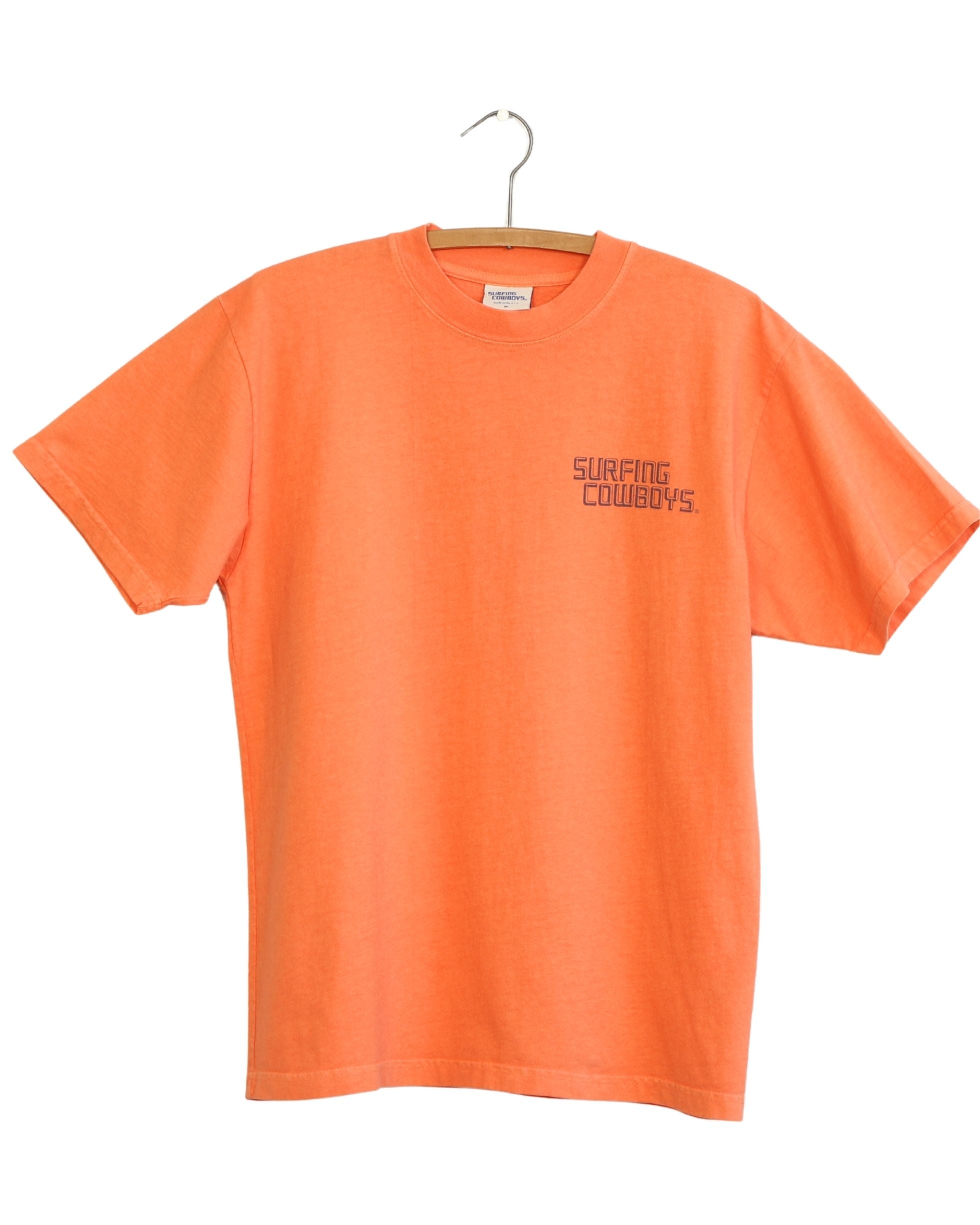 Surfing Cowboys Logo T-Shirt - Faded Orange + Navy