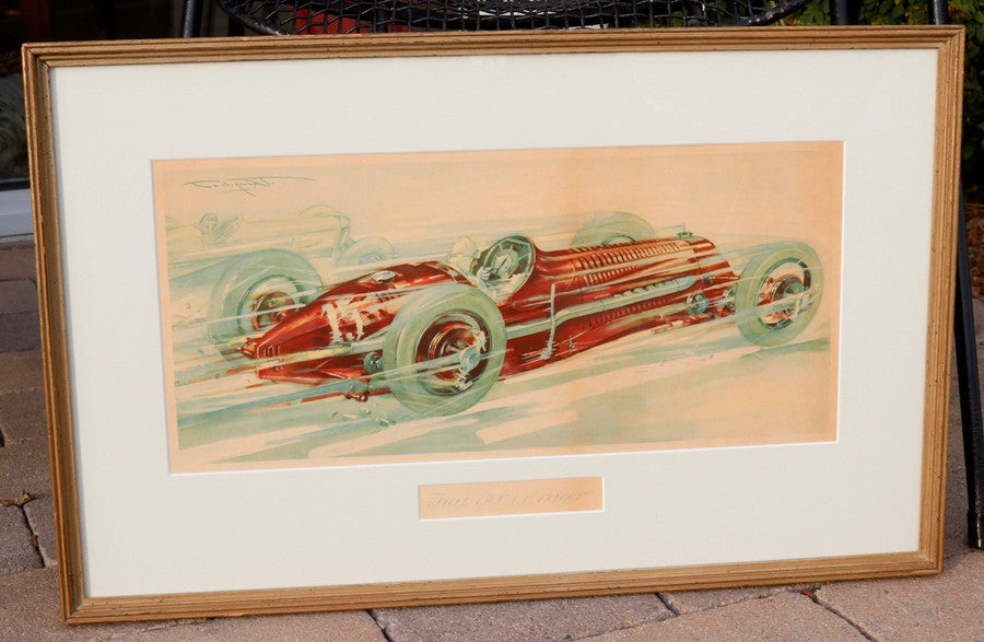 The full view of the Fiat 150cc Racer Lithograph c. 1930s.