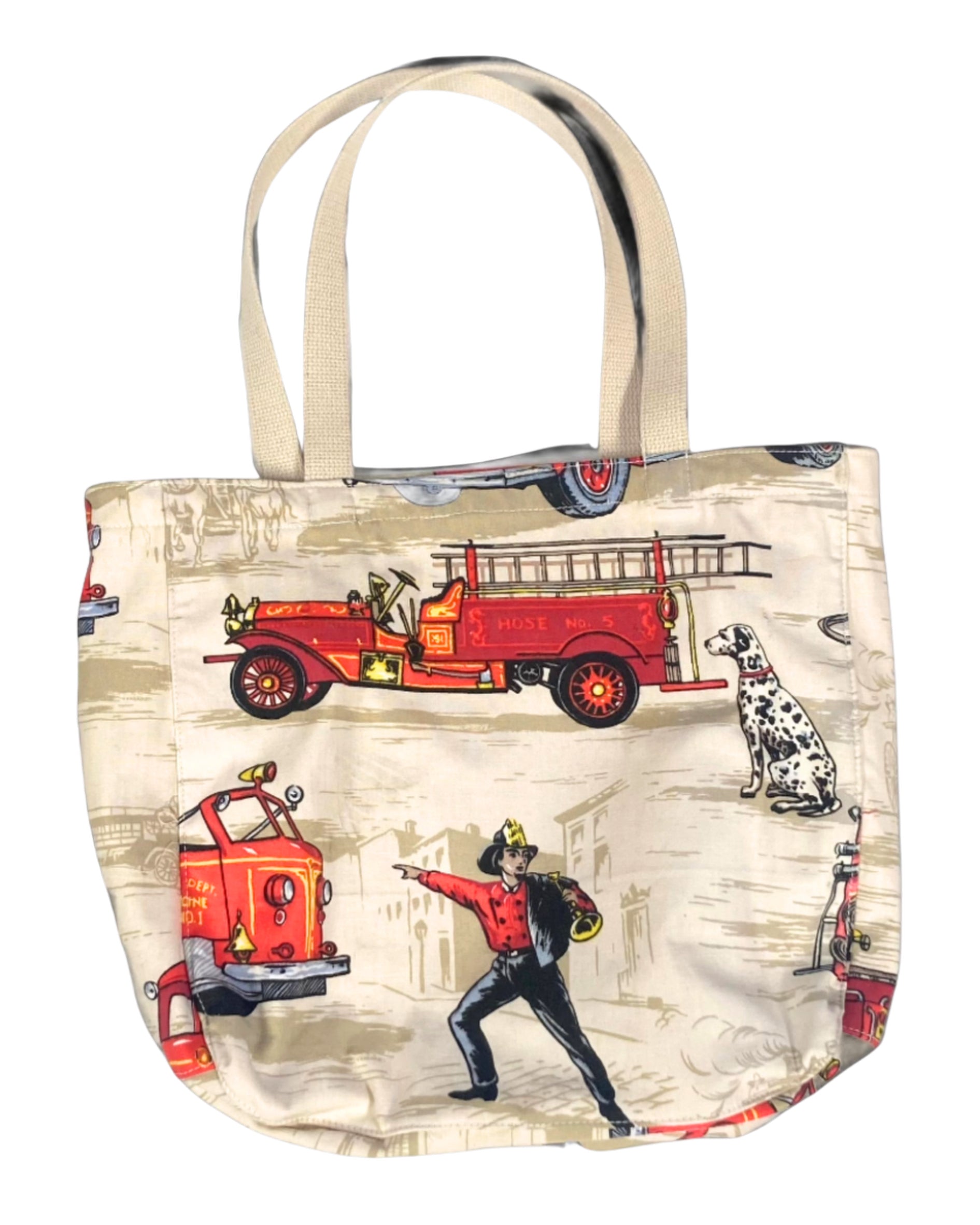 Fire Chief Vintage Fabric Tote