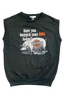 Front view of 1982 Harley-Davidson “Have You Hugged Your Hog Today?” black tank top.