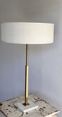 Gerald Thurston for Lightolier Adjustable Table Lamp Brass with Marble Base 1950s USA