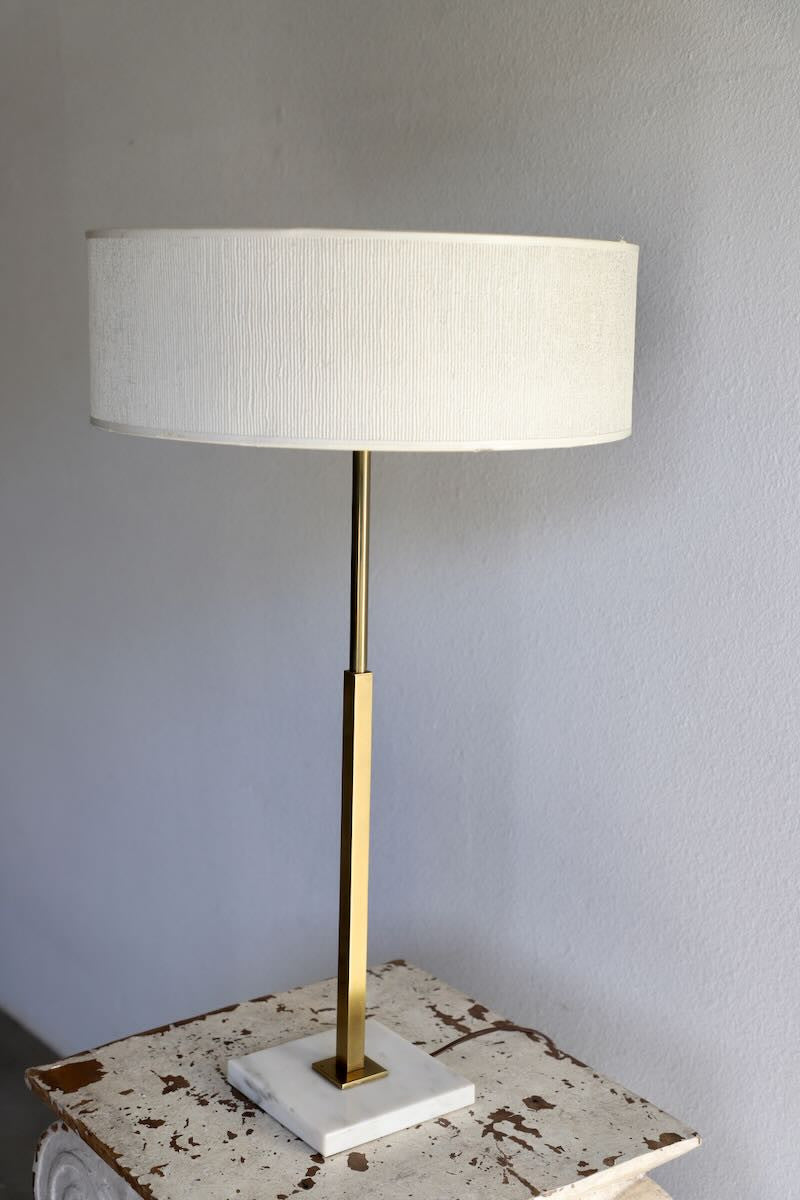 Gerald Thurston for Lightolier Adjustable Table Lamp Brass with Marble Base 1950s USA