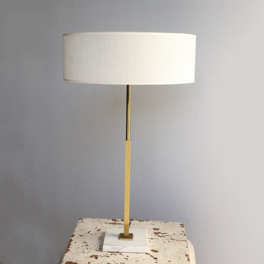 Gerald Thurston for Lightolier Adjustable Table Lamp Brass with Marble Base 1950s USA