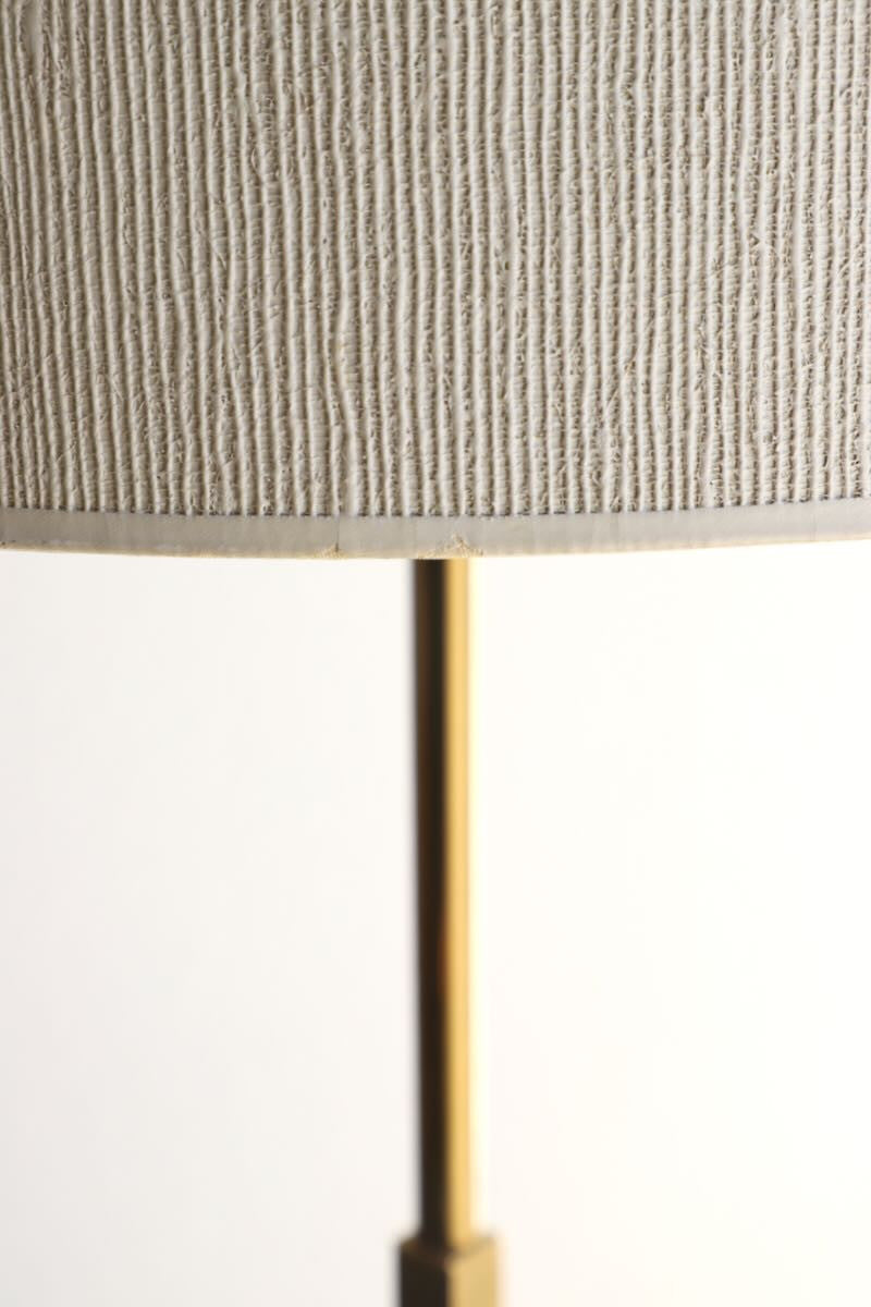 Gerald Thurston for Lightolier Adjustable Table Lamp Brass with Marble Base 1950s USA Shade & Neck View