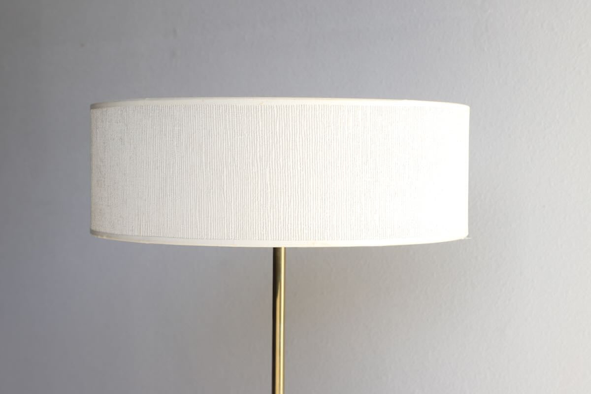 Gerald Thurston for Lightolier Adjustable Table Lamp Brass with Marble Base 1950s USA Shade View