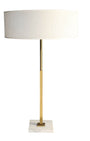 Gerald Thurston for Lightolier Adjustable Table Lamp Brass with Marble Base 1950s USA Full View
