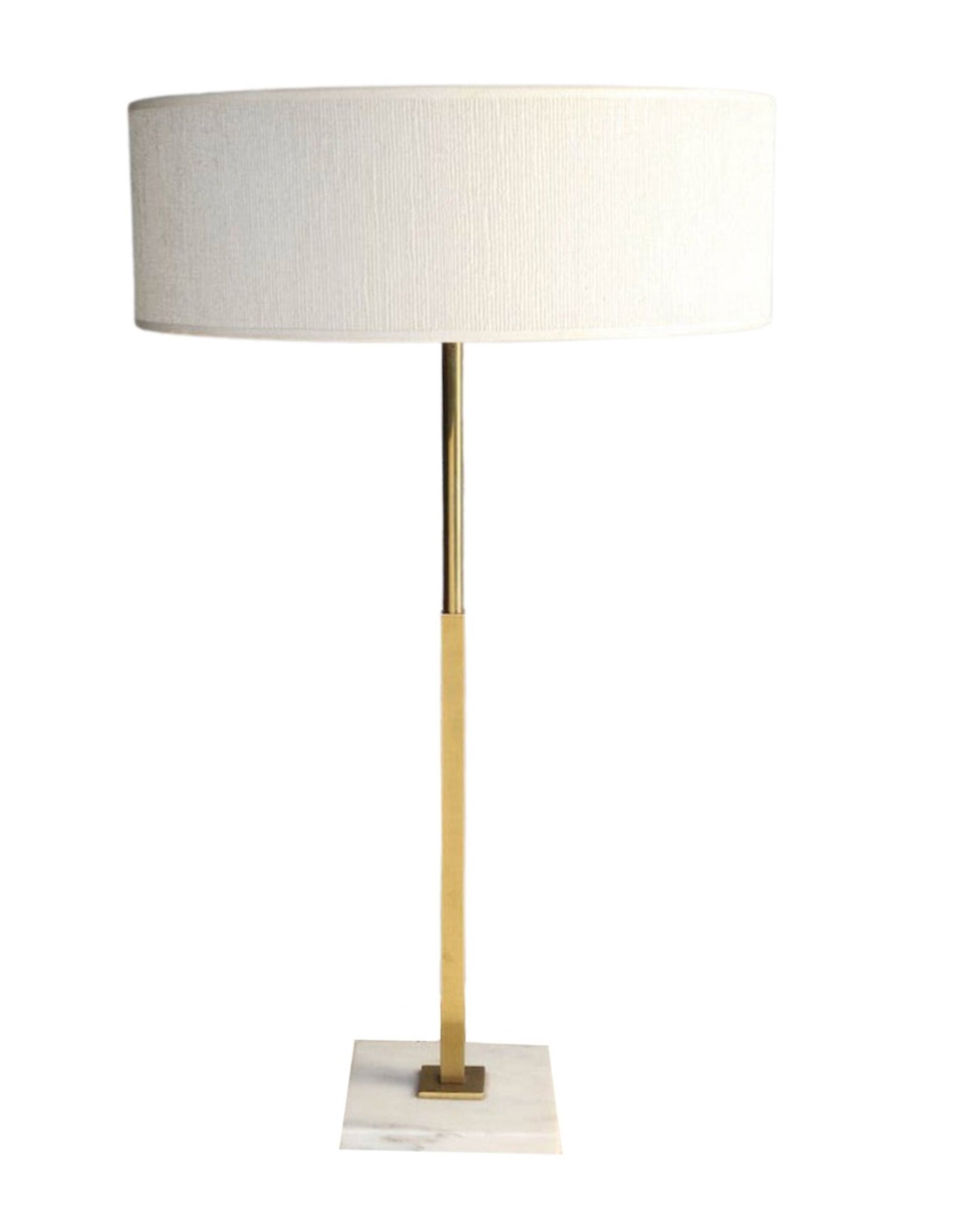 Gerald Thurston for Lightolier Adjustable Table Lamp Brass with Marble Base 1950s USA Full View