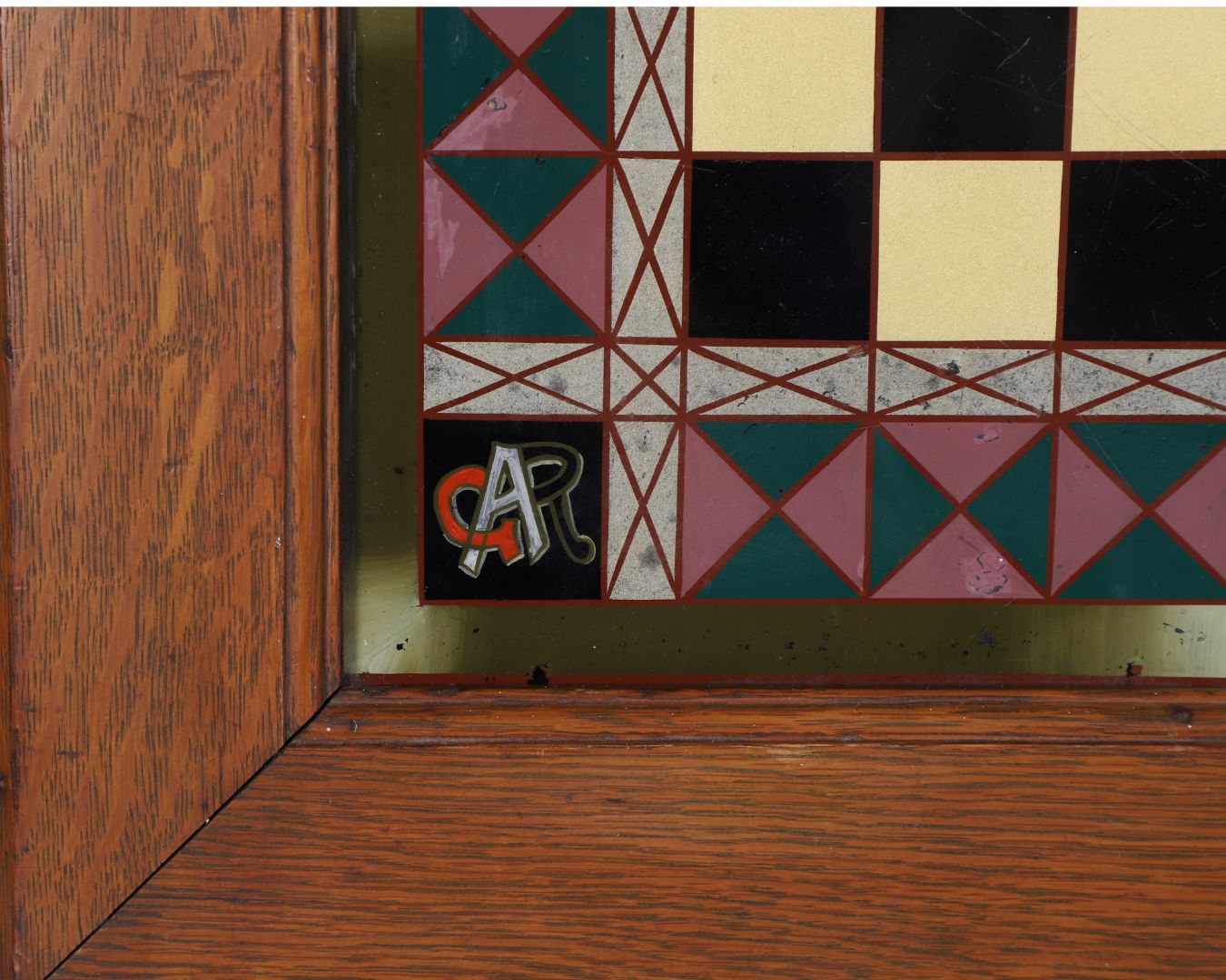 Grand Army of the Republic Glass Chess + Checker Board