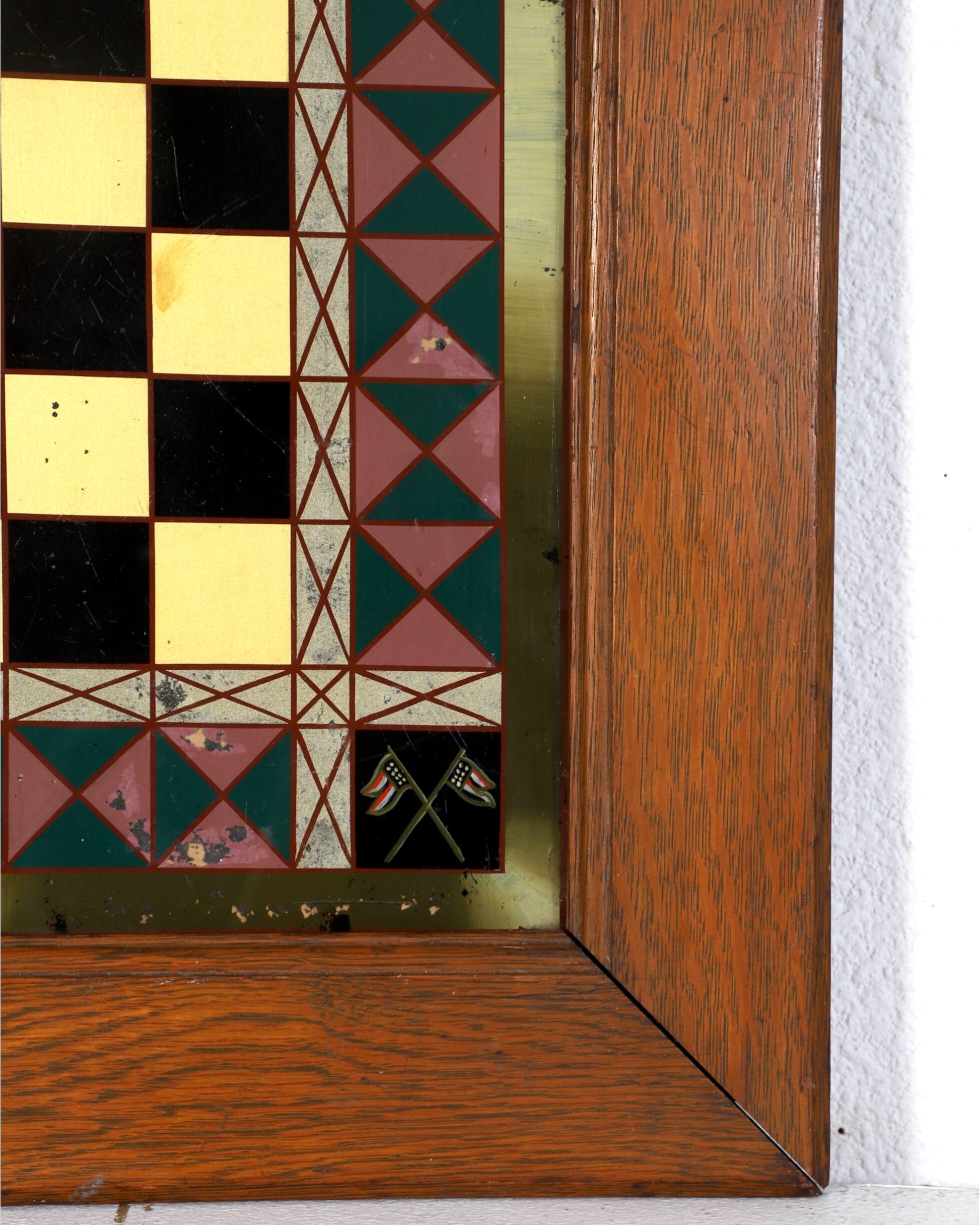 Grand Army of the Republic Glass Chess + Checker Board