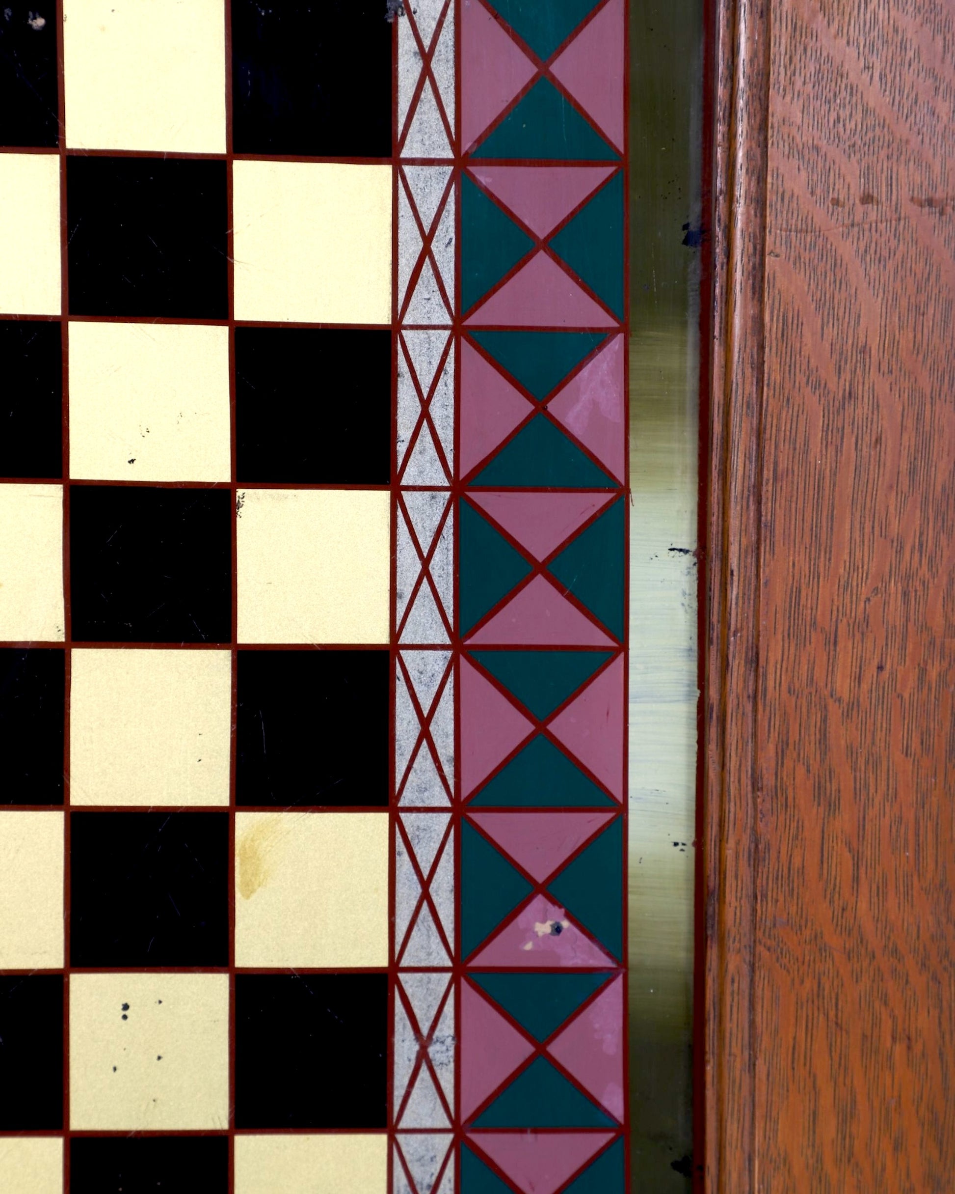 Grand Army of the Republic Glass Chess + Checker Board