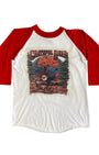 Baseball shirt with Grateful Dead graphic design on a white background