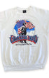 Front of original 1985 Grateful Dead Twenty Years So Far white cut-off sweatshirt with large multicolor front graphic.