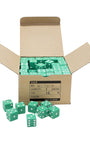 Open box with green dice spilling out, 1970s NOS.