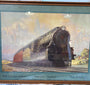 The full view of the Framed Grif Teller Pennsylvania Railroad  Train Lithograph.