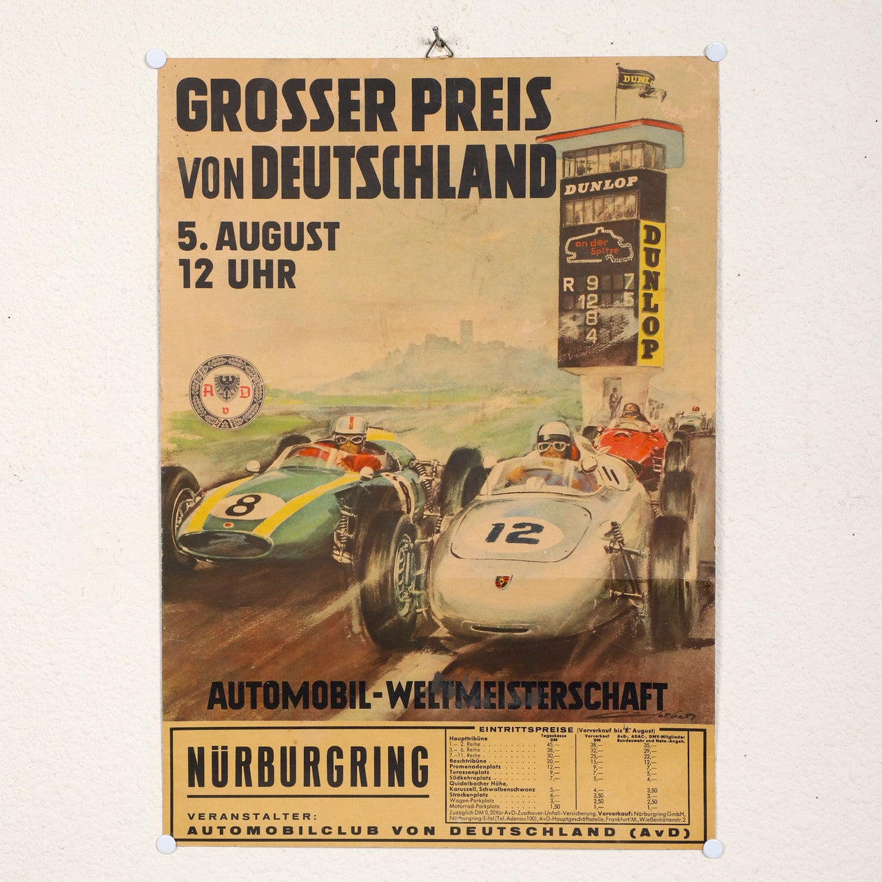 Grosser Preis von Deutschland Nurburgring Poster