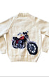 Handknit Motorcycle and Helmet Cowichan Sweater – Large 1970s USA back.