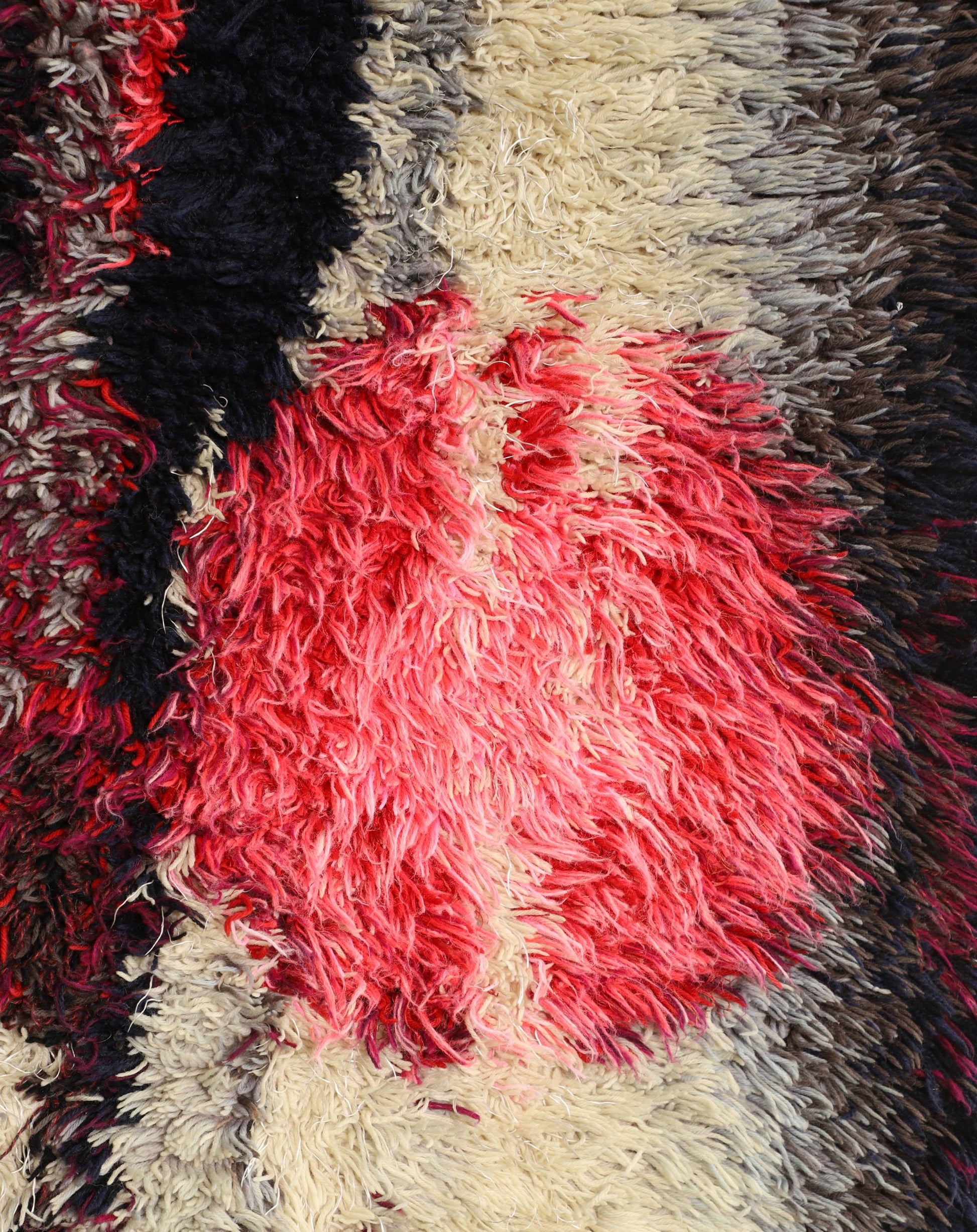 Mid-Century Wool Rya Wall Hanging Rug – 68" x 40"