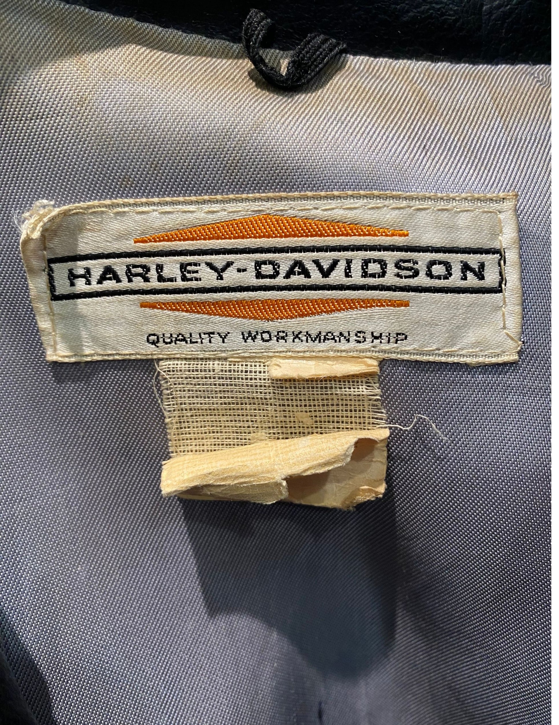 Vintage Harley-Davidson Black Leather Café Racer Jacket – 1960s