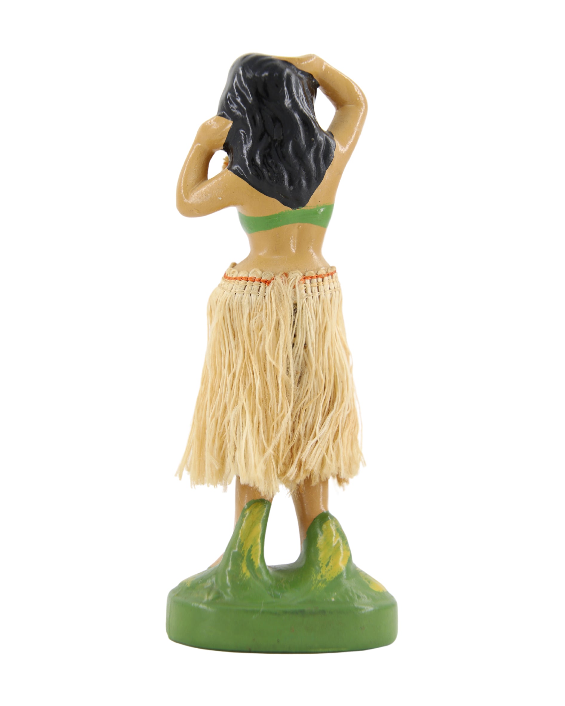 Hawaiian Hula Girl Dancer 2 Nodder 1940-50s Japan 7.25 in H Back