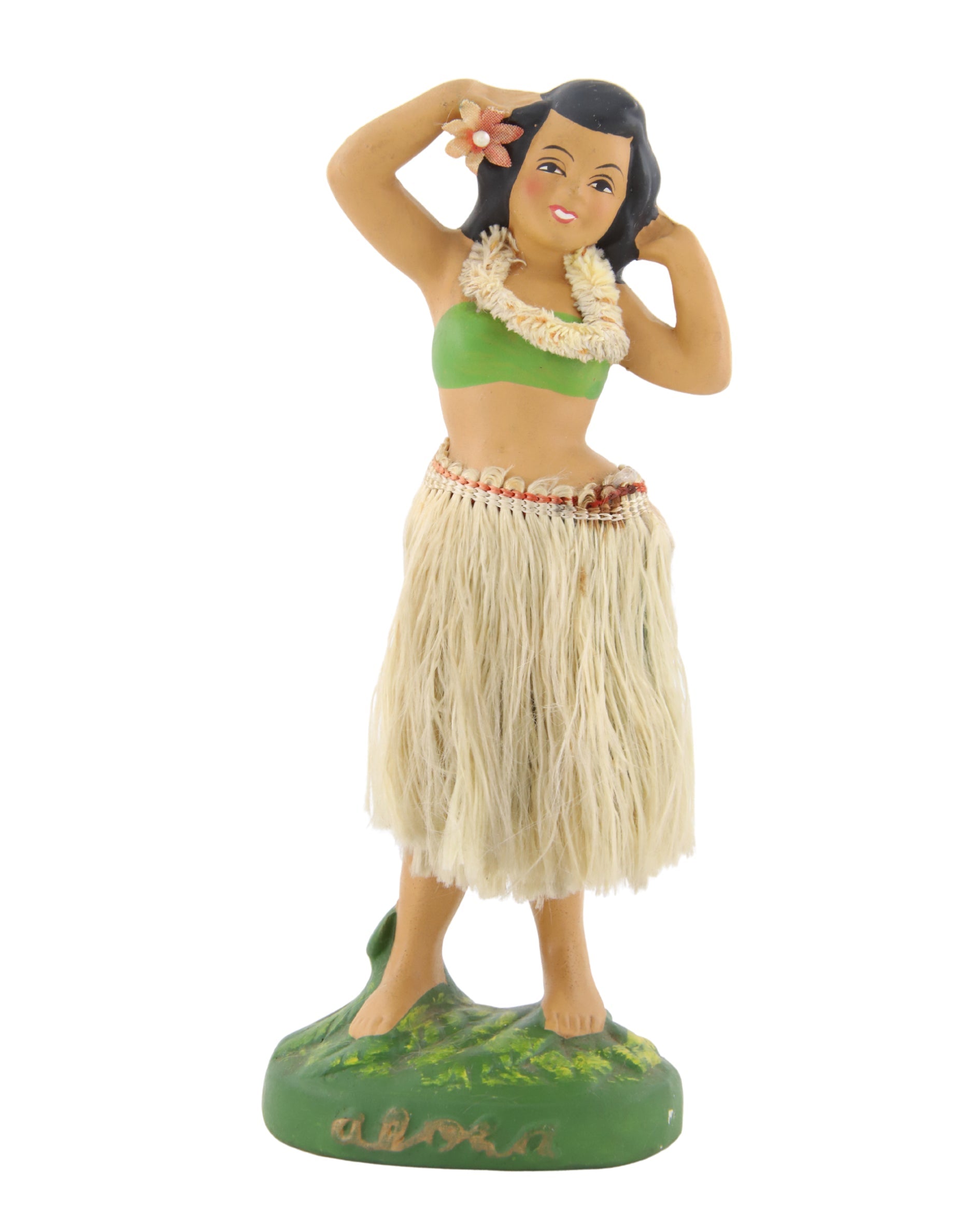 Hawaiian Hula Girl Dancer 4 Nodder 1940-50s Japan 6.5 in H Front