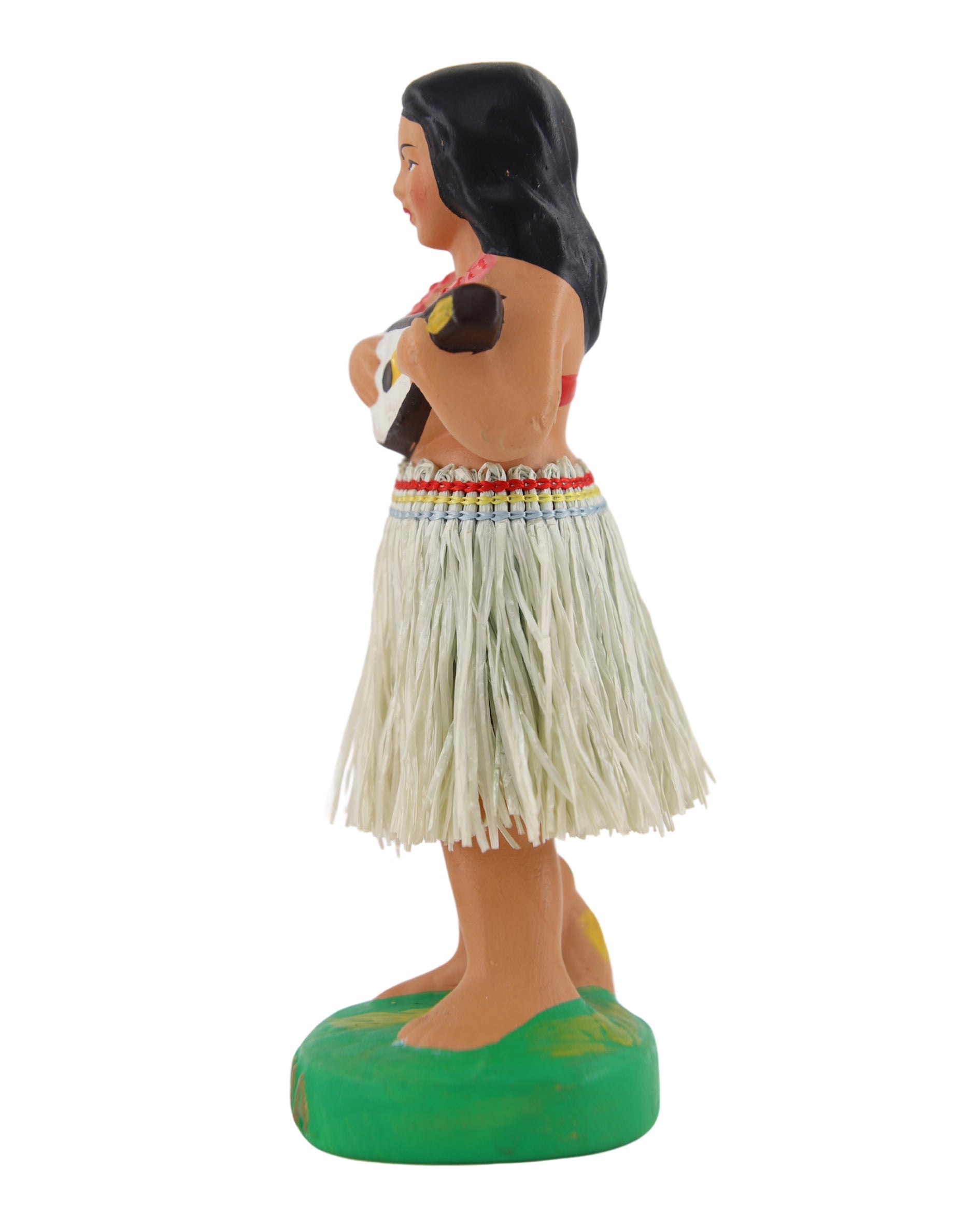 Hawaiian Hula Girl Musician Nodder 1 1940s-50s Japan 6.25 in H Side View