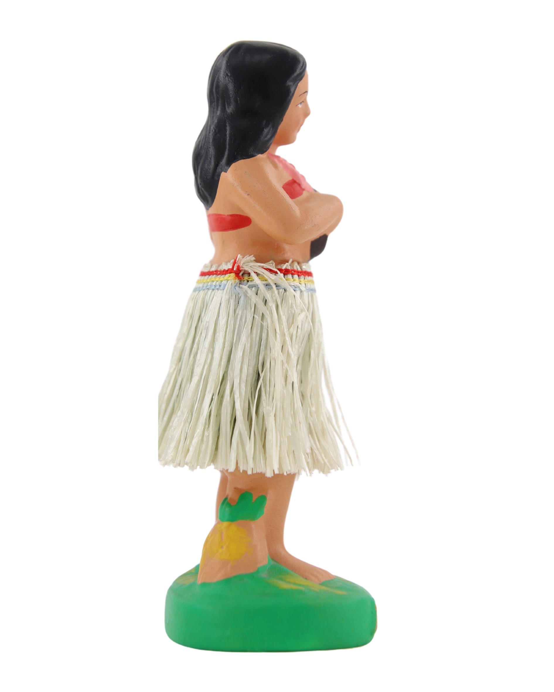 Hawaiian Hula Girl Musician Nodder 1 1940s-50s Japan 6.25 in H Side View 2