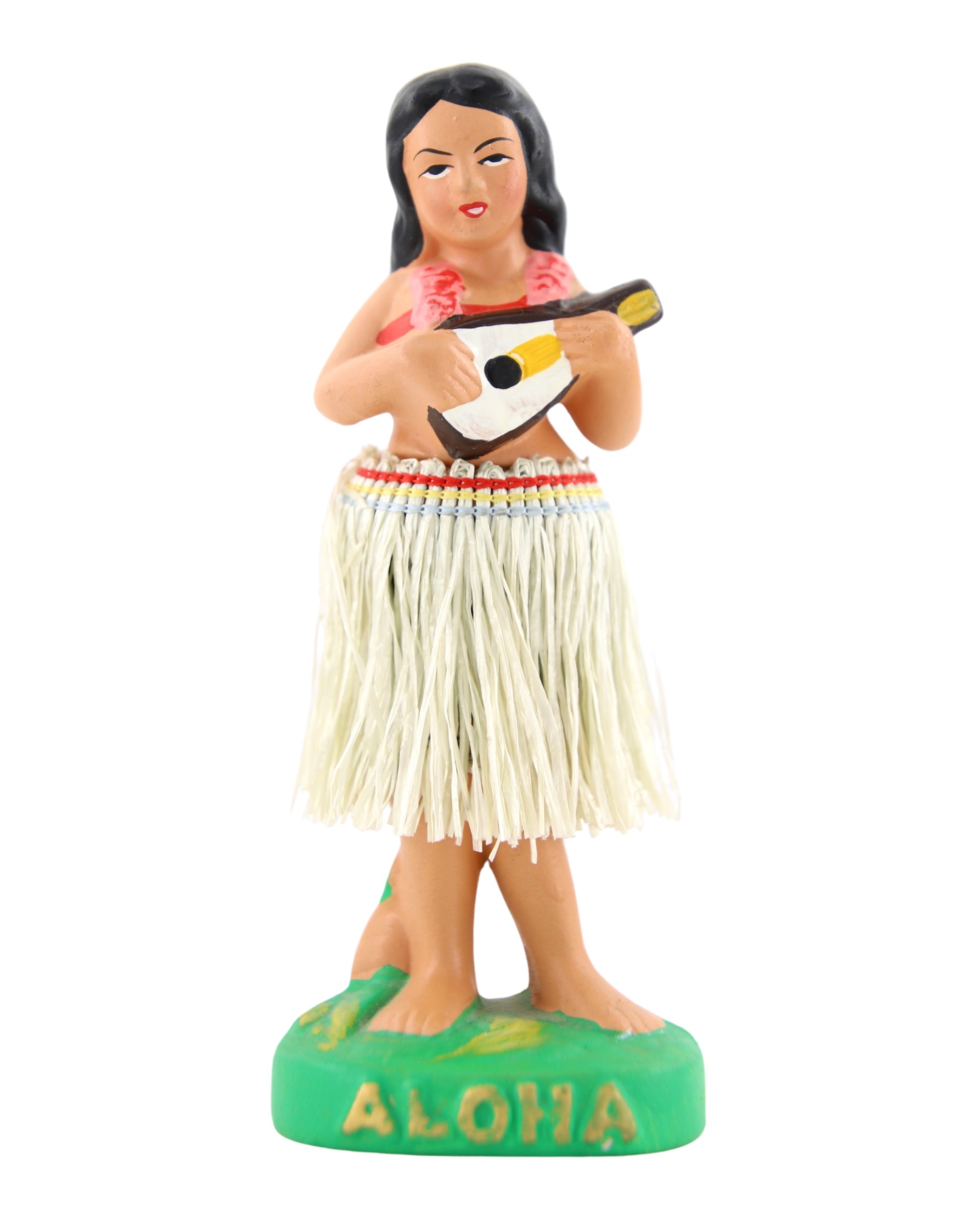 Hawaiian Hula Girl Musician Nodder 1 1940s-50s Japan 6.25 in H Front