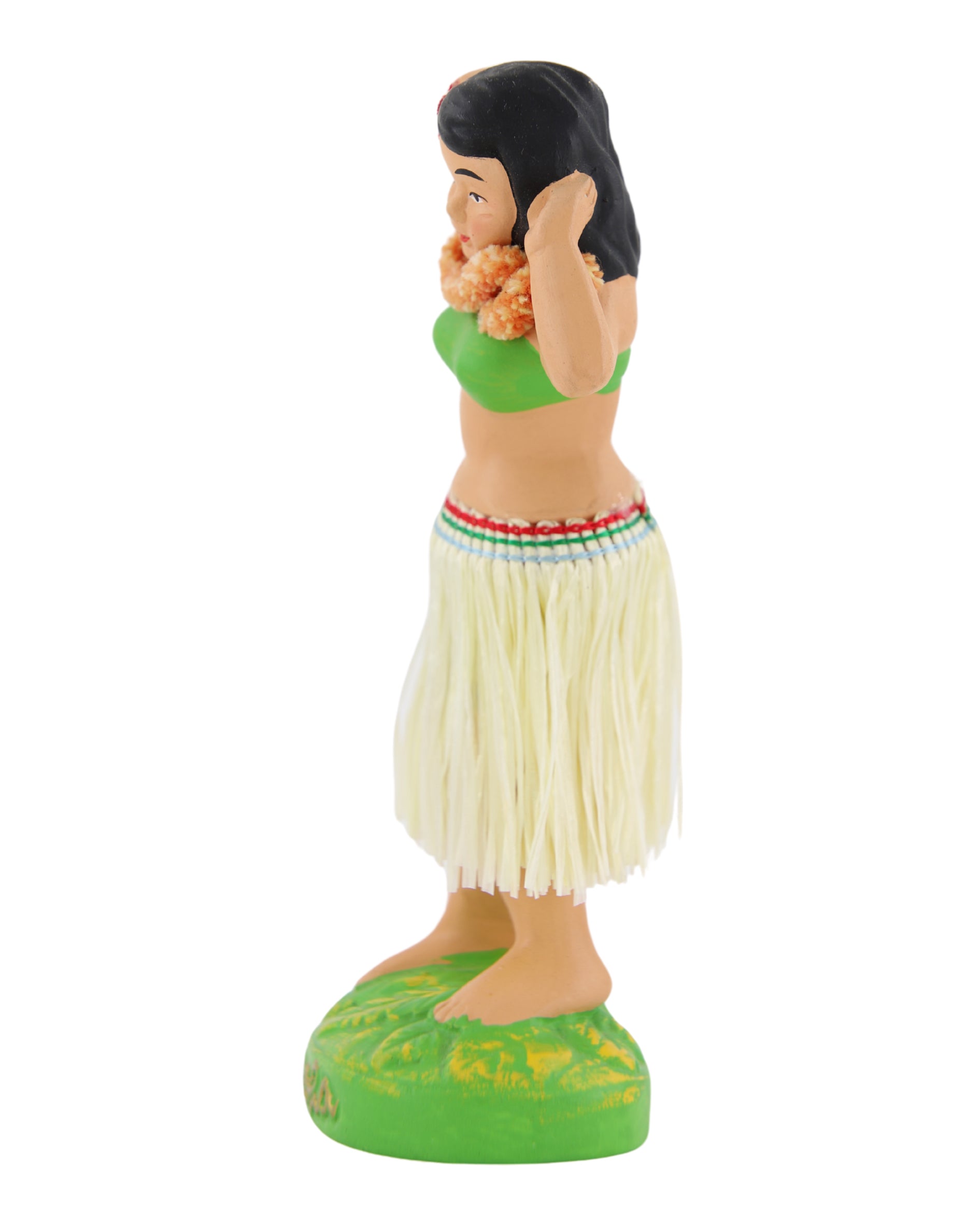 Hawaiian Hula Girl Nodder 1 1950-60s Japan 7 in H Side View 2