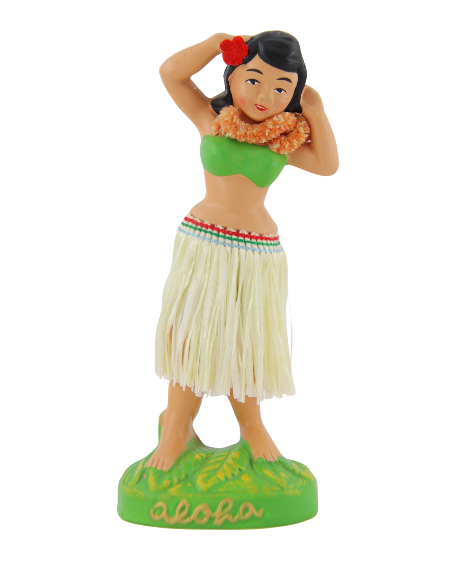 Hawaiian Hula Girl Nodder 1 1950-60s Japan 7 in H Front