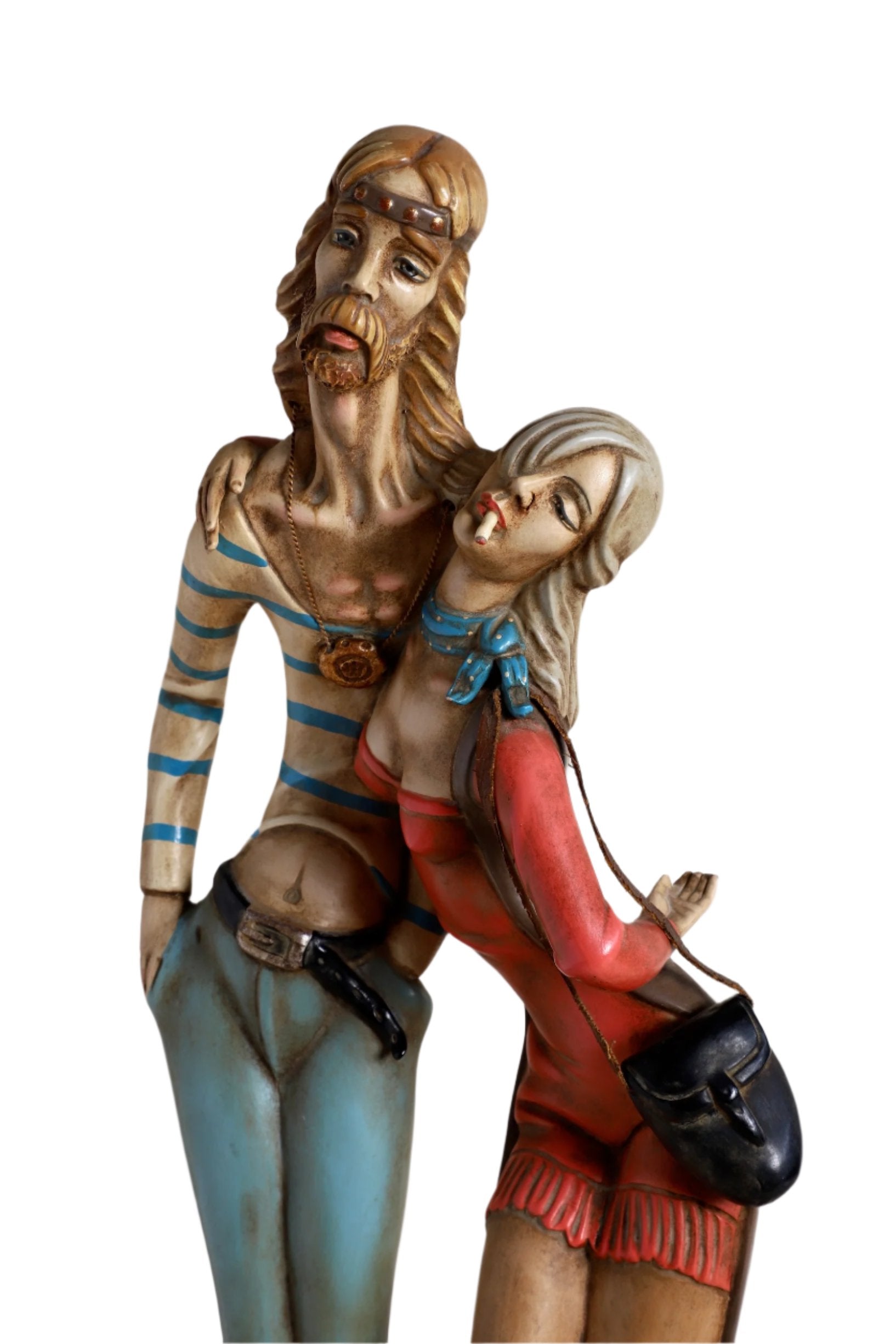 Hippie Couple Statue Made in Italy 3/4