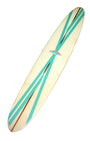Hobie Surfboard 9'6 Redwood Stringer Neutral w Aqua Stripes Deck