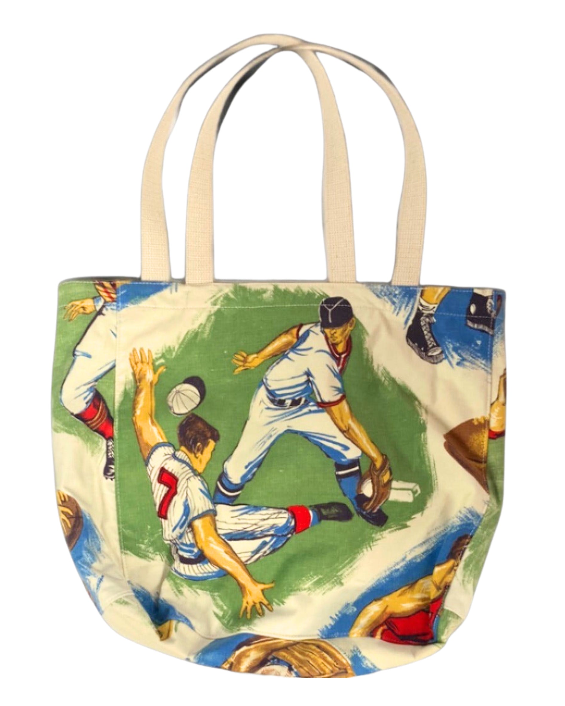 Hoops + Bats Vtg Fabric Tote