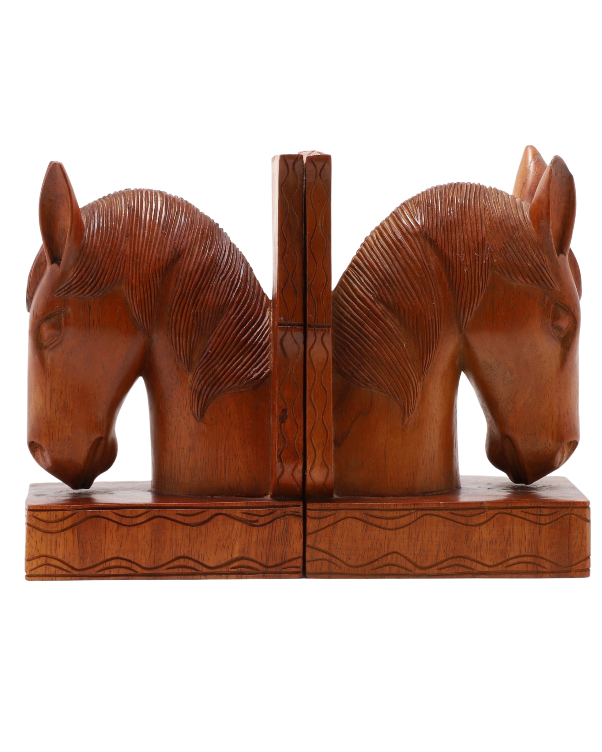 Horse Head Wood Bookends