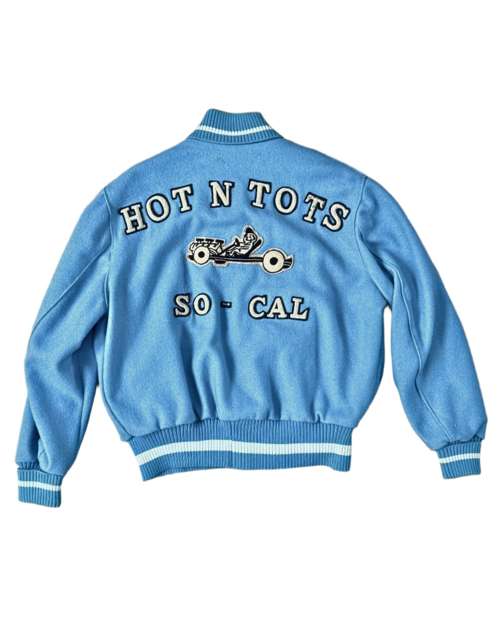 HOT N TOTS So Cal Car Club Jacket Circa 1980s  X-LARGE Blue USA