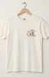 Surfing Cowboys Hillbilly Hot Rod T-Shirt in Cream with front chest graphic.