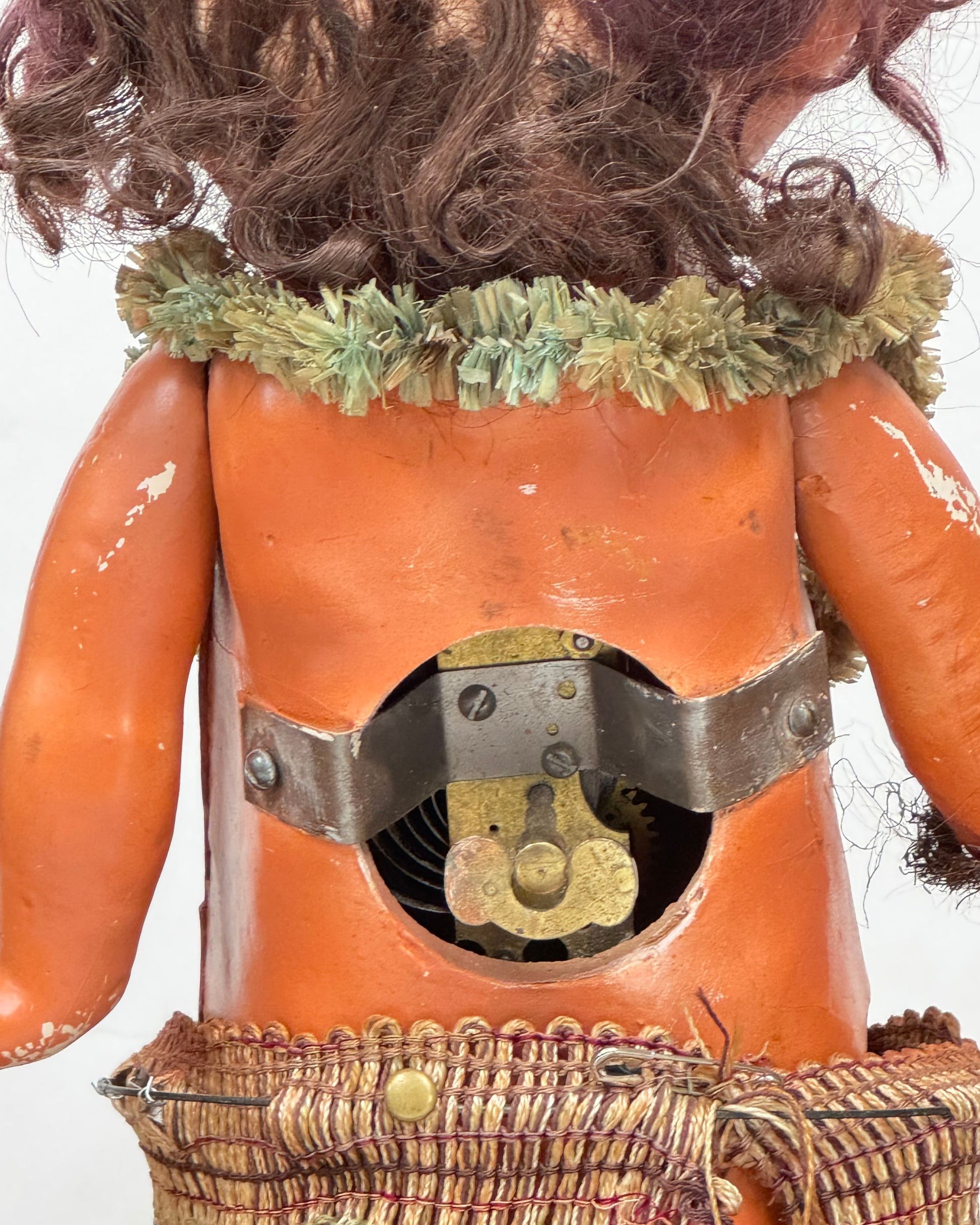 Vintage Buddy Lee Hula Girl doll wind-up mechanism on back