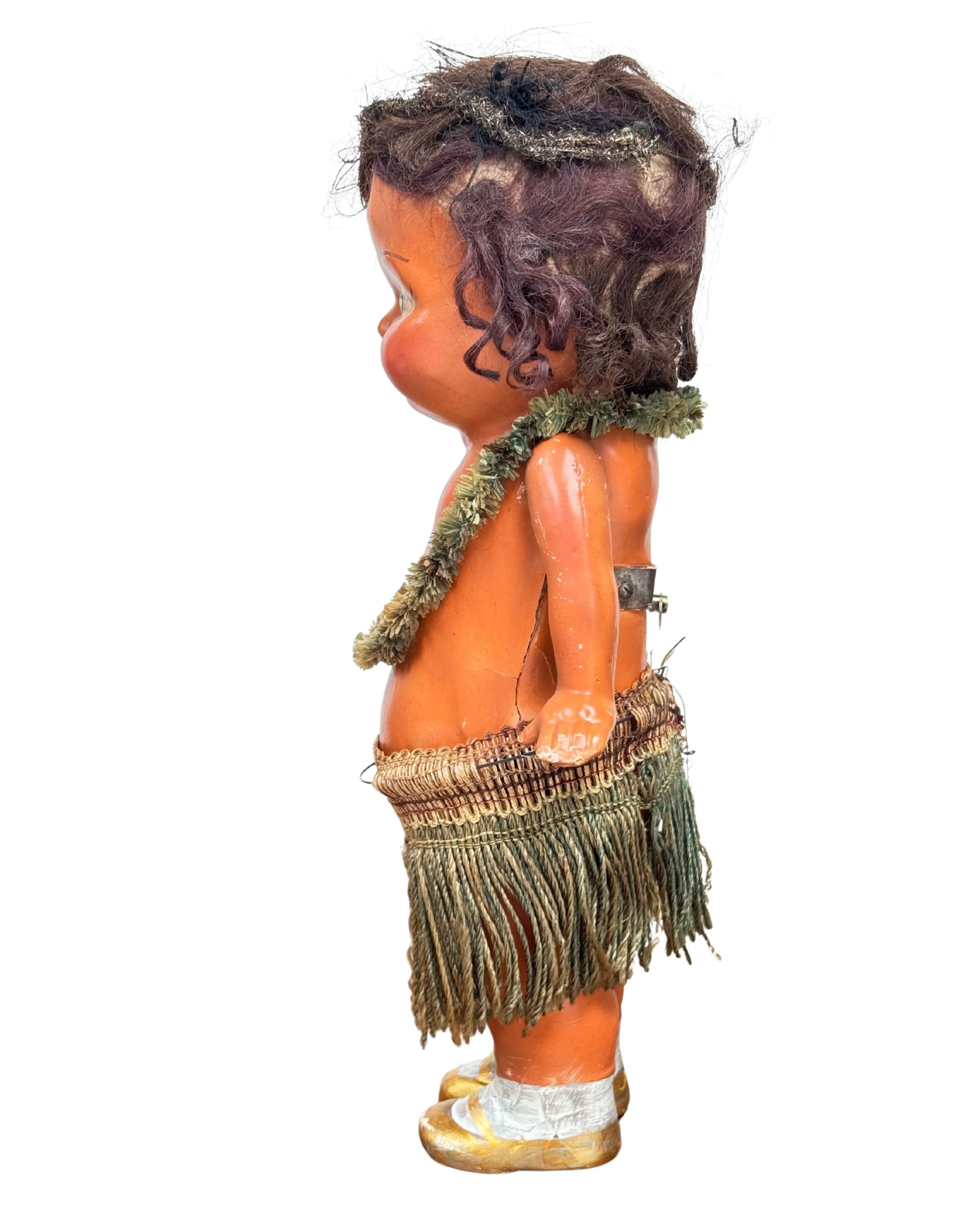 Vintage Buddy Lee Hula Girl doll  side view