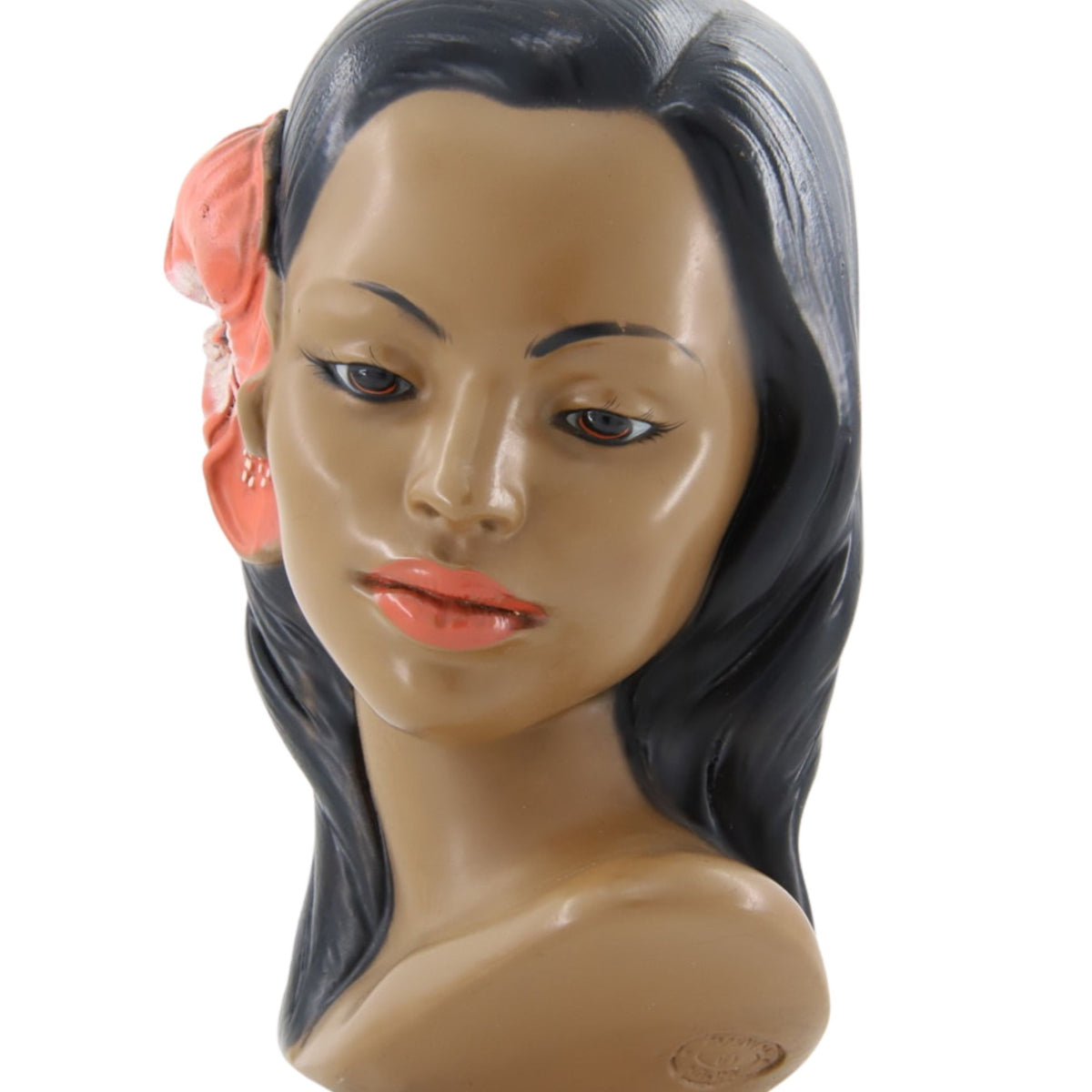 Original Vintage Marwal Hawaiian Hula Girl Head, Pink