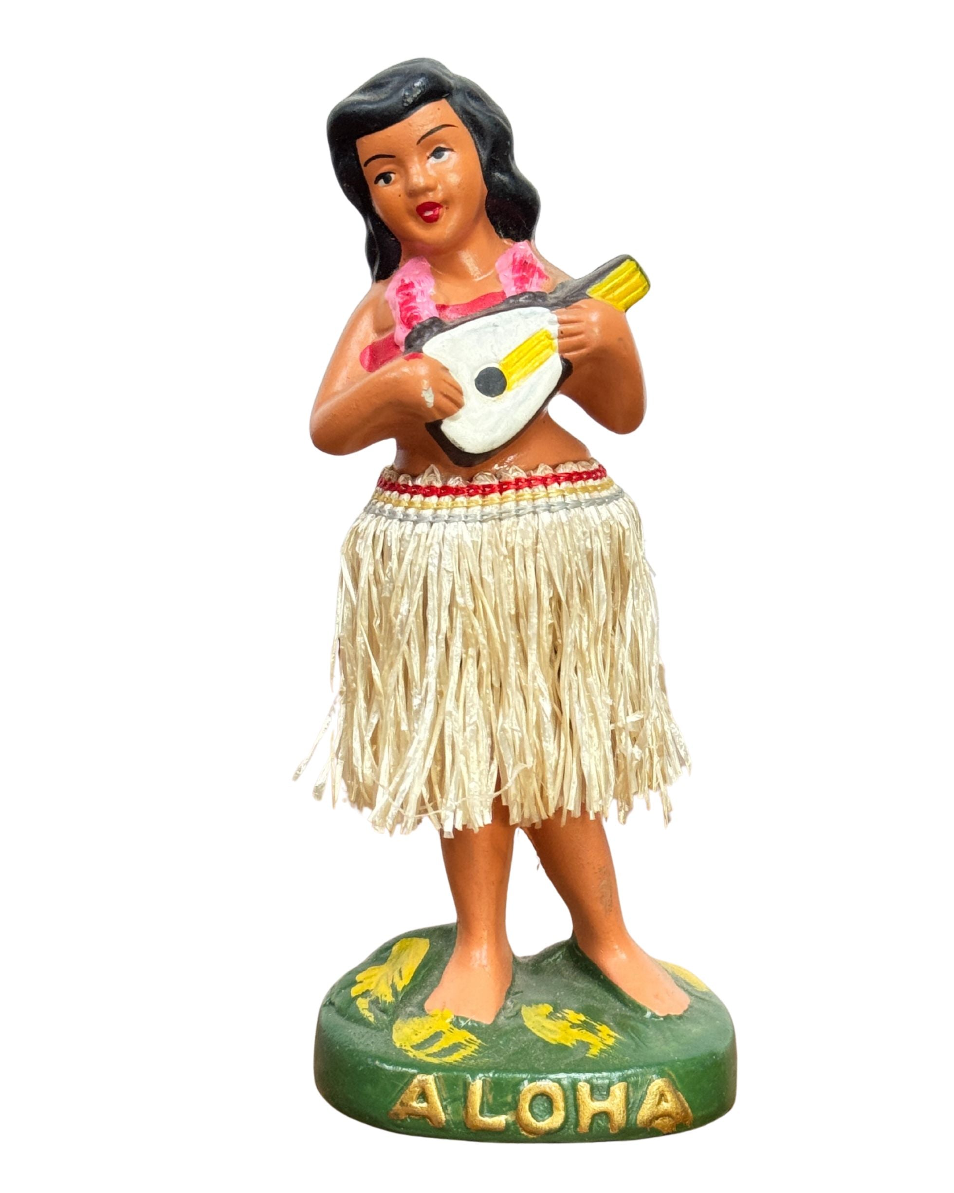Hawaiian Hula Girl Musician Nodder  1940s-50s Japan 5.5 in H Susie