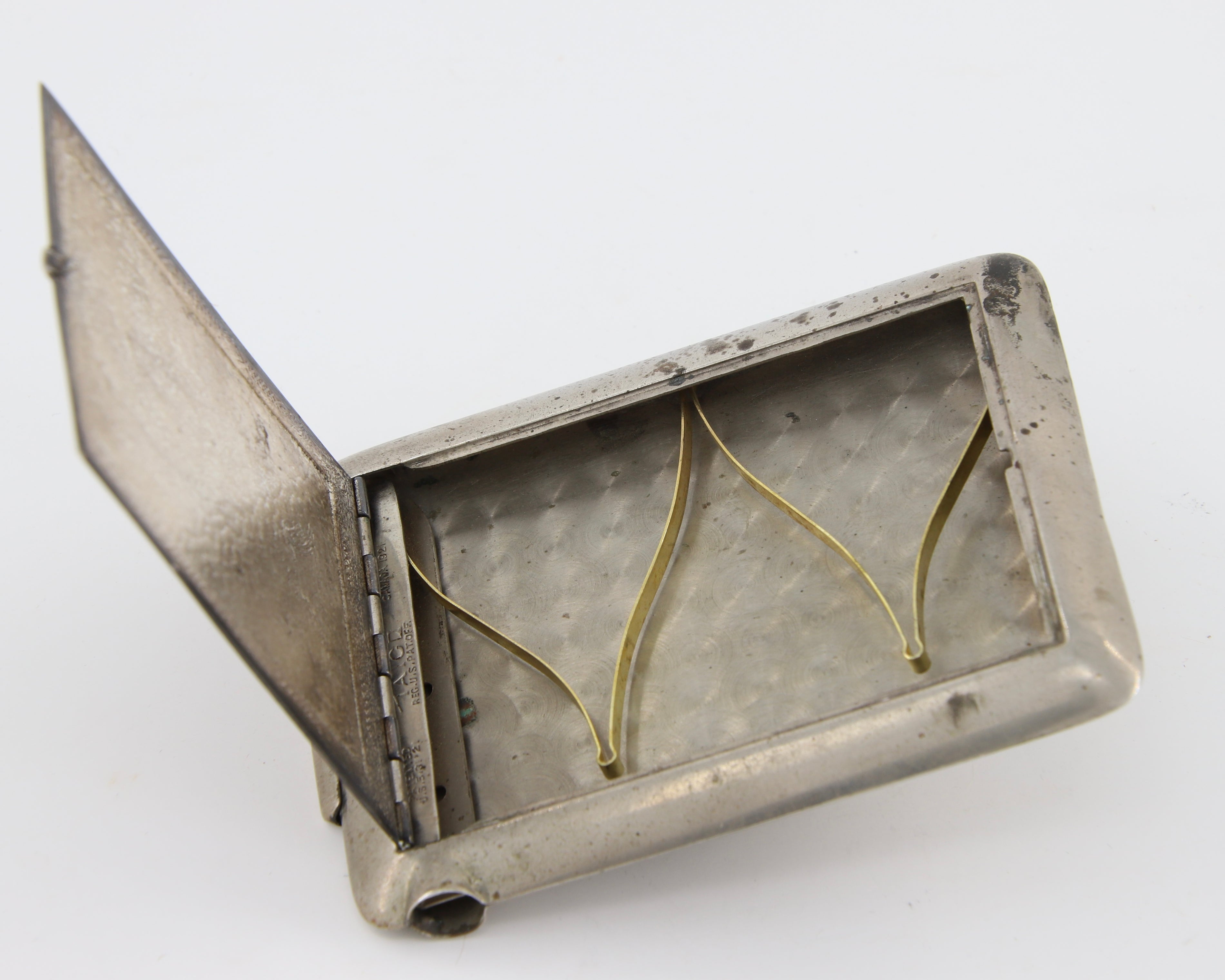 Antique Spring Loaded Novelty Cigarette Carry Case Sterling Silver by Talco