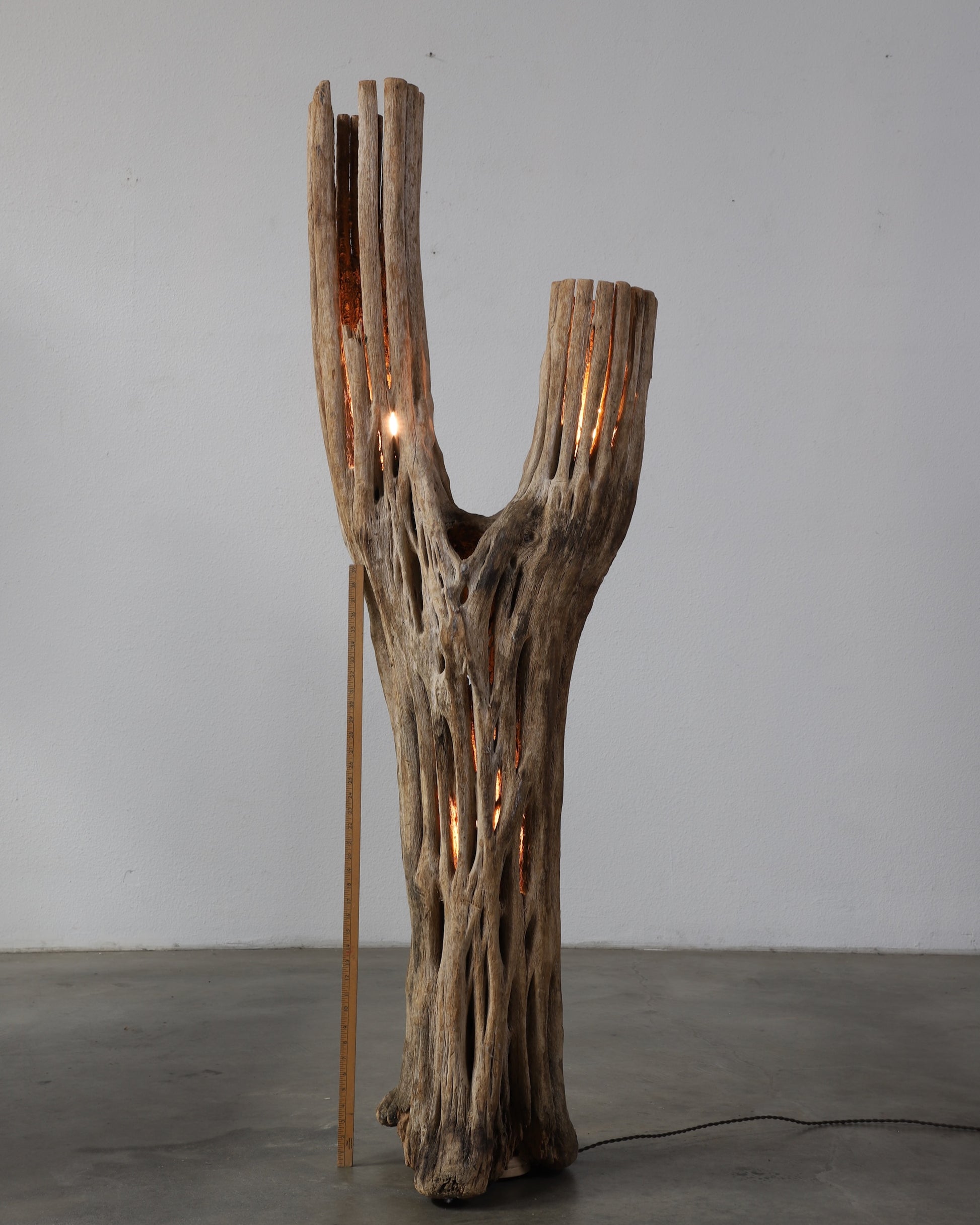 Saguaro Skeleton Cactus Floor Lamp – 6' Tall Vintage Natural Sculptural Light