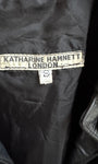 Rare Katherine Hamnett Black Leather Jacket 1980s Vintage England Inside Label