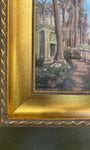 Corner Painting detail with signature - and gold frame.